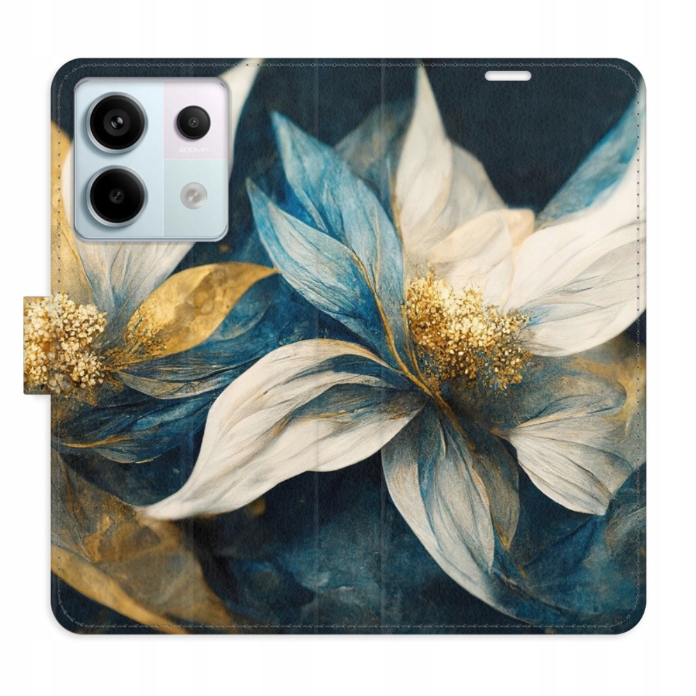 Etui z klapką iSaprio Gold Flowers do Xiaomi Redmi Note 13 Pro+ 5G