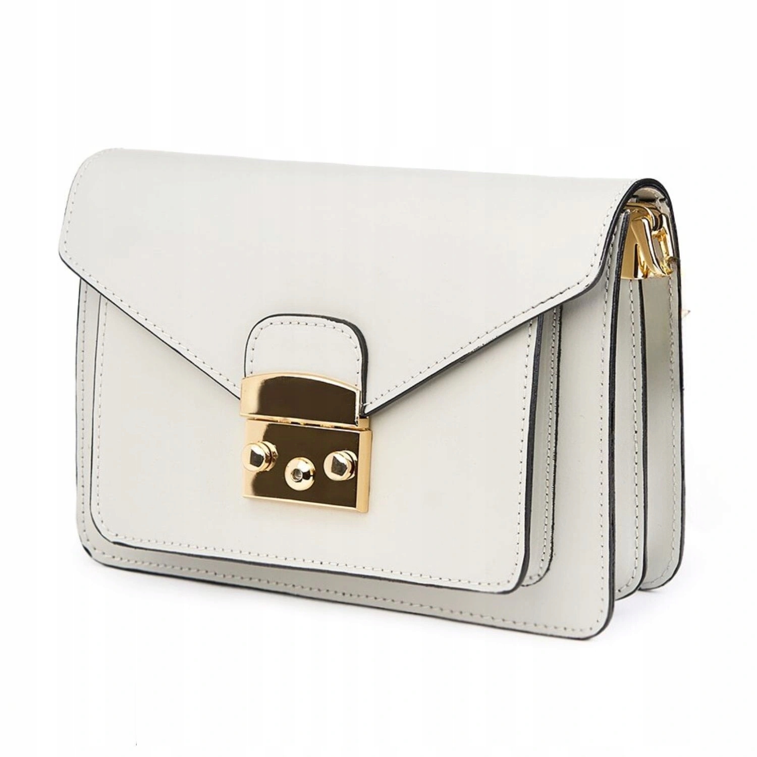 Dámská kabelka Maison Heritage typu saddle bag béžová kožená módní