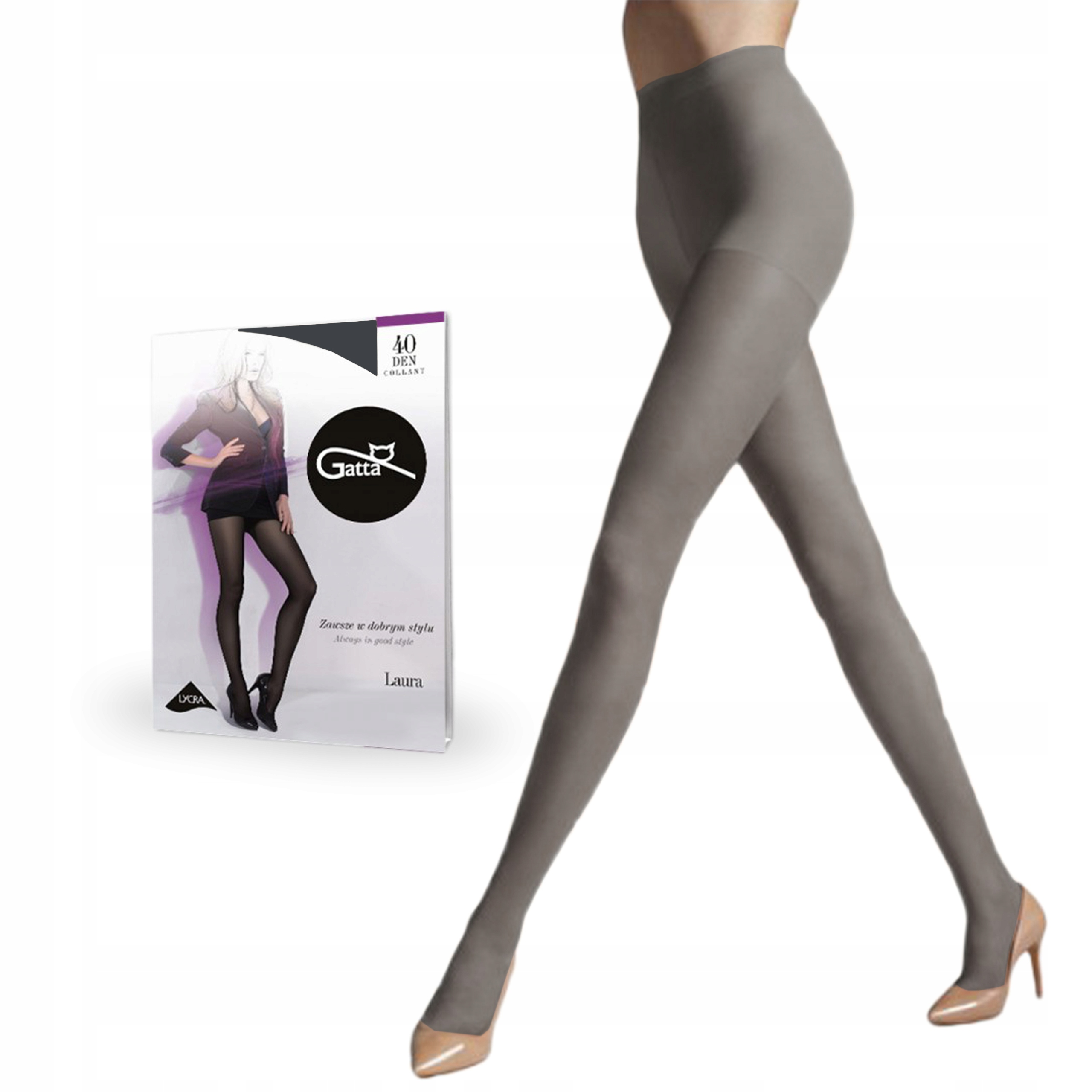 

Rajstopy Laura 40 den Gatta lycra Grafit 5-XL