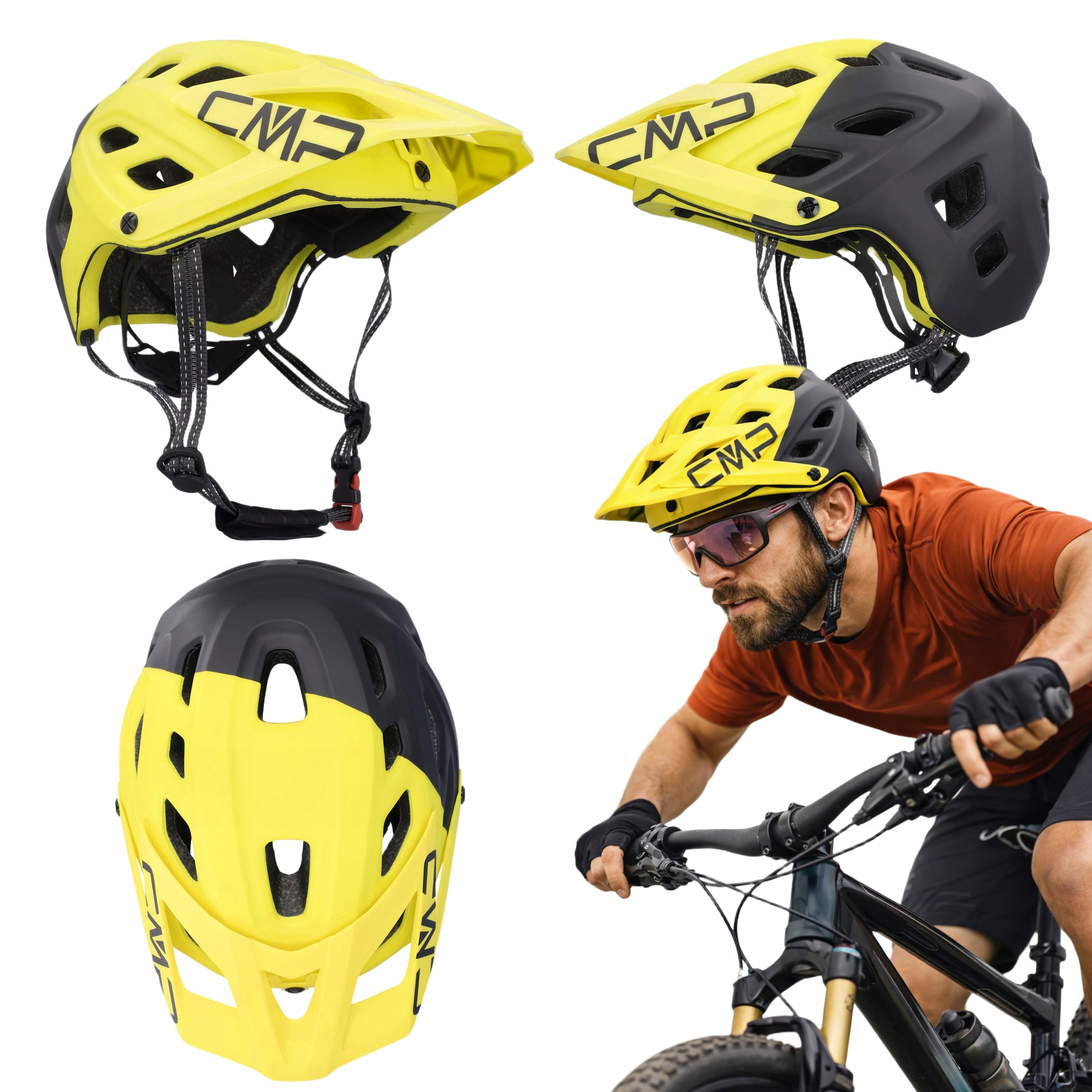 Kask Rowerowy Mtb Cmp Pro Daszek Wentylacja 54-58 CM Regulacja