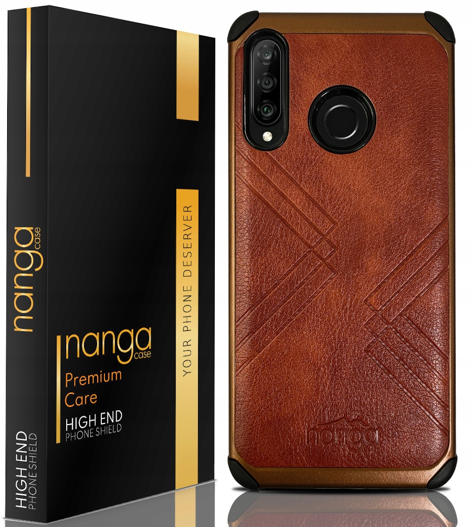 

Etui Ze Skóry Business Do Huawei P30 Lite Brąz