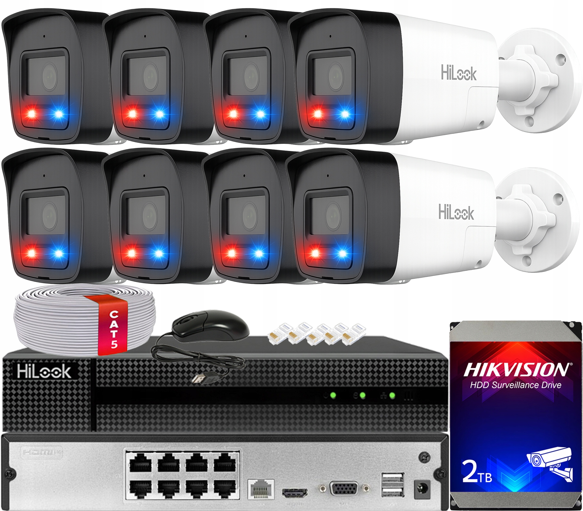 Sada monitorování Ip 8 kamer 4MPx IPC-B140HAP-LUF/SL Live Guard PoE Audio