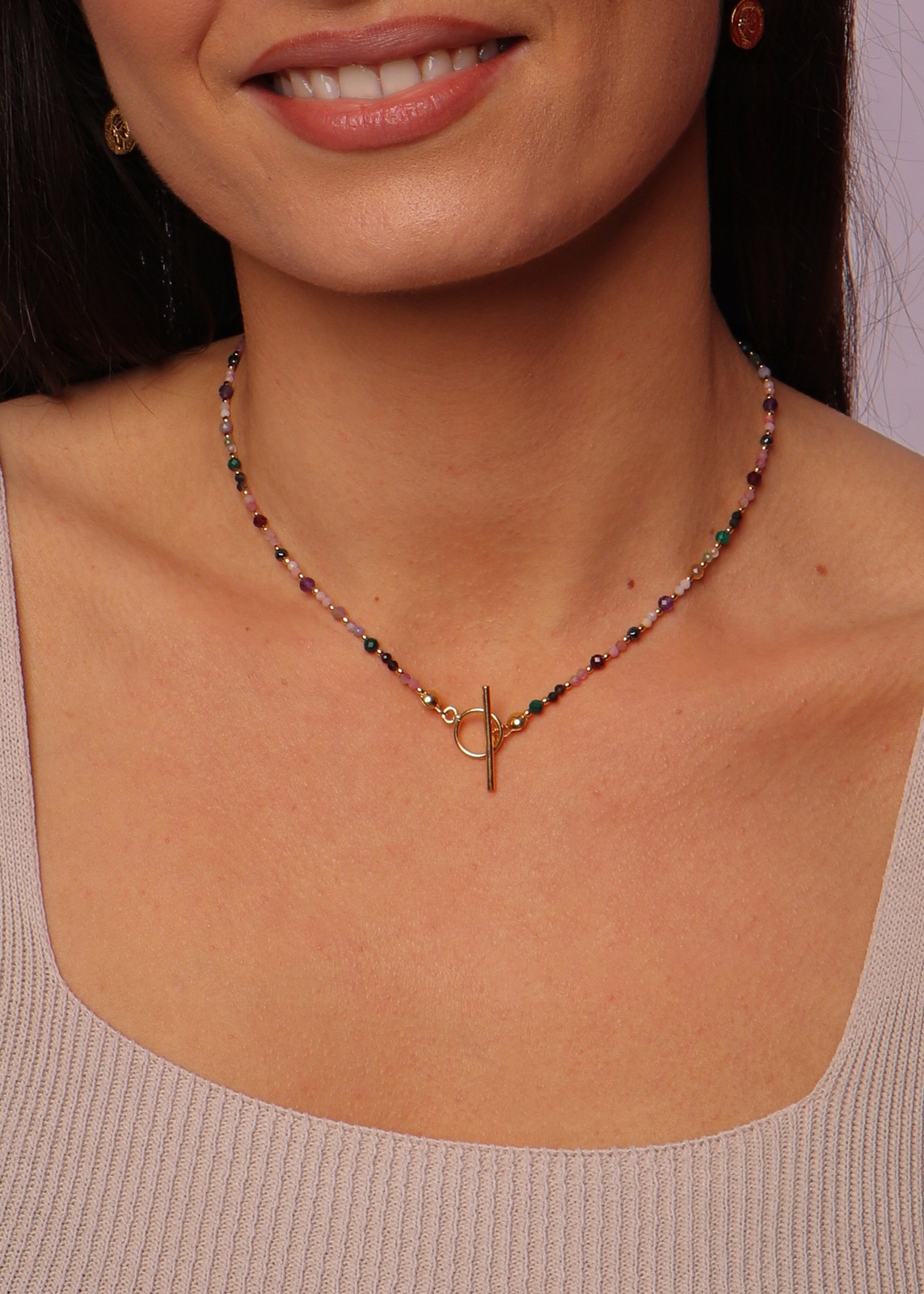 Náhrdelník Znamení zvěrokruhu Skorpion Přírodní kameny Toggle