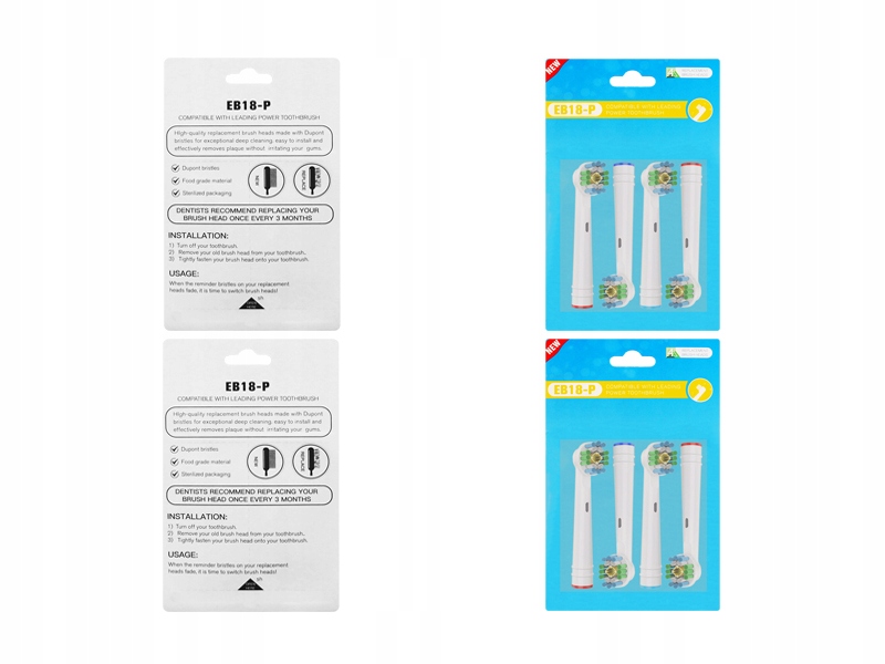 

8SZT Końcówki Szczoteczki Eletrycznej 3D EB-18