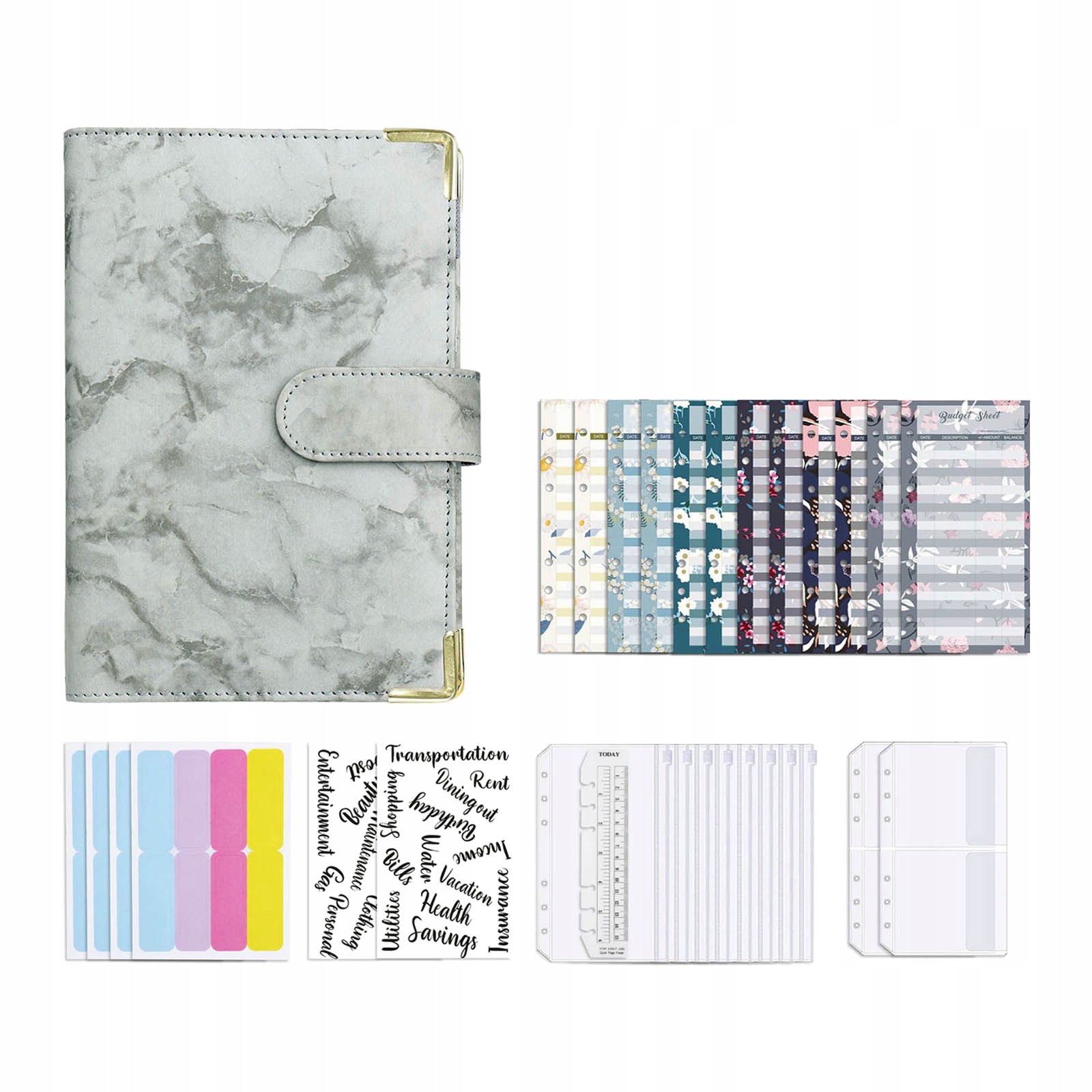 NOTATNIK RACHUNKOWY PLANER BUDŻETU PRZEZROCZYSTY SPORZĄDEK KOPERTY NOTATNIK Z LUŹNYMI KARTAMI