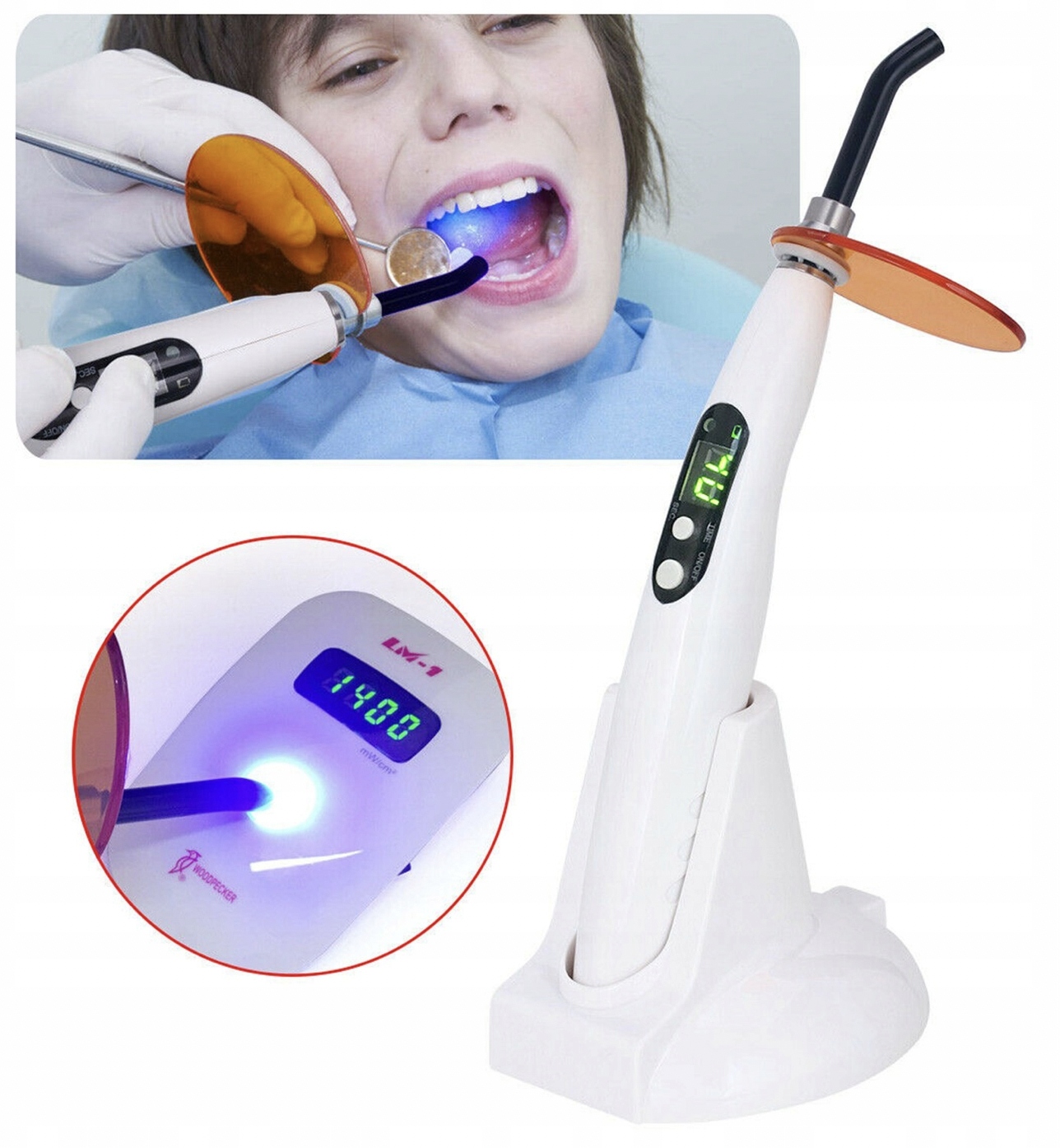 Bezpieczne Laboratoryjna Dentystyczna Lampa Polimeryzacyjna 2200MAH 4 Tryby