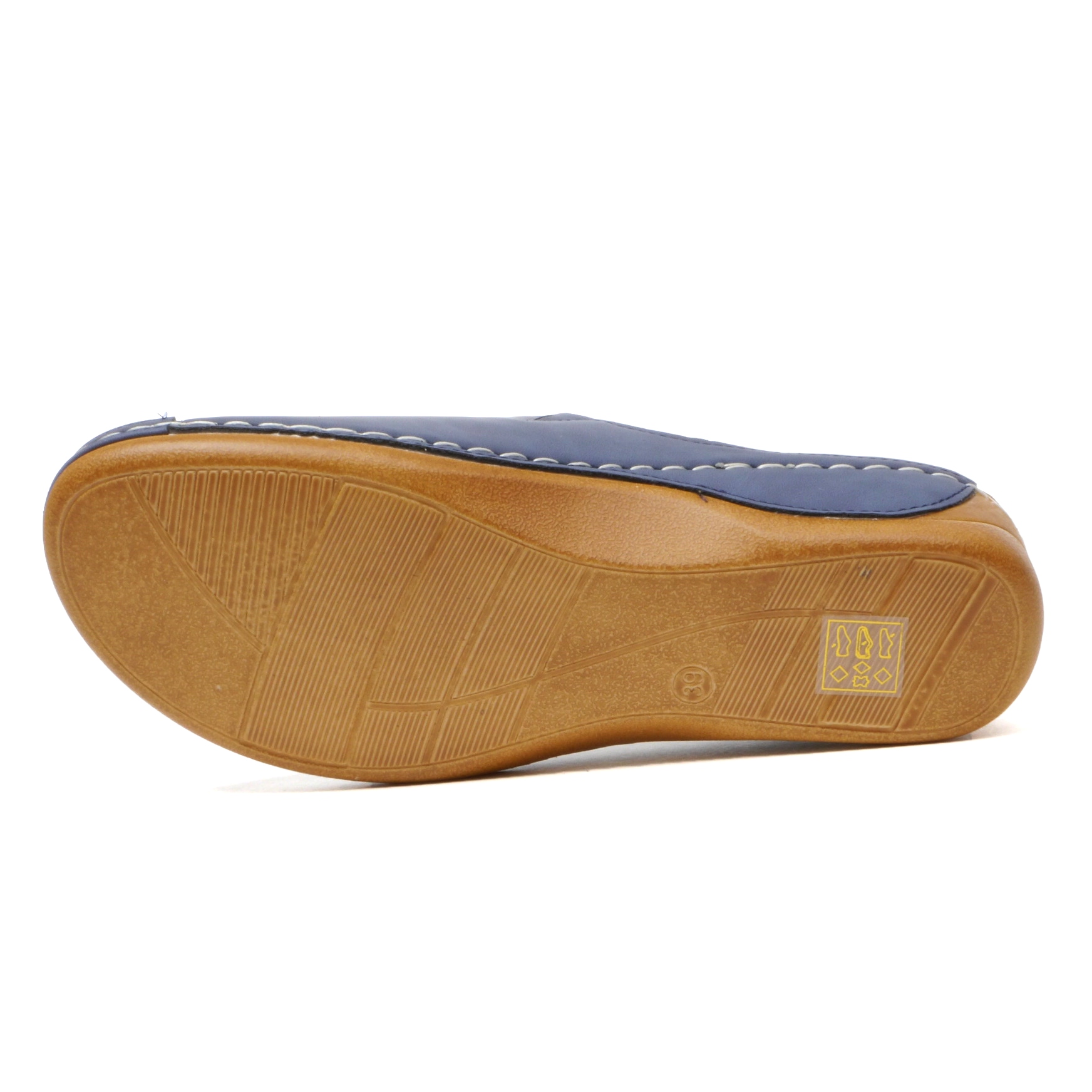 Klapki Damskie Skotnicki LEKKIE Wygodne wkł. SKÓRA Naturalna Kolor niebieski