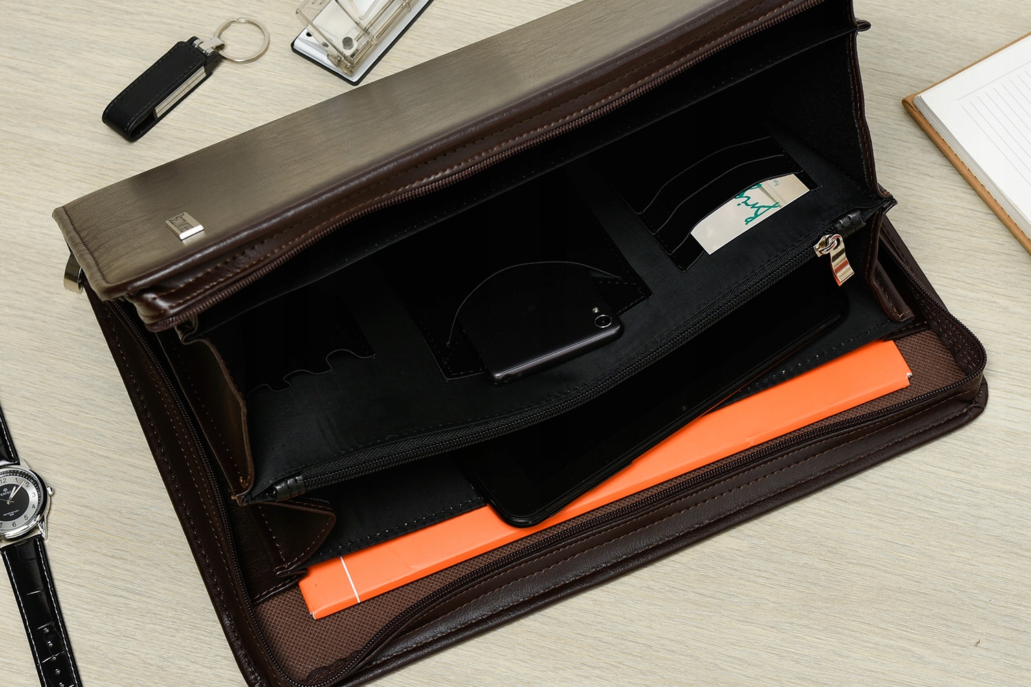 Beltimore męski biwuar aktówka teczka organizer A4 Materiał dominujący skóra ekologiczna