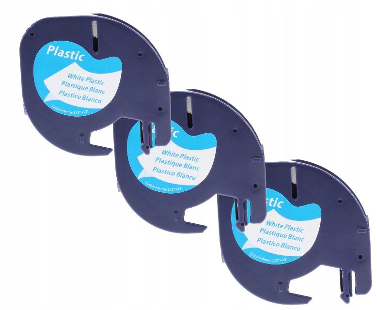 3x Taśma do DYMO LetraTag 12mmx4m biała 59422 plas