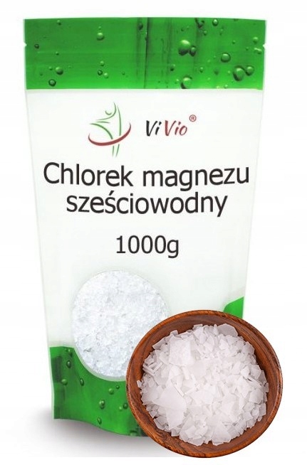 Chlorek MAGNEZU MAGNEZ NATURALNA SÓL do KĄPIELI MOCZENIA STÓP 1Kg VIVIO Marka Vivio
