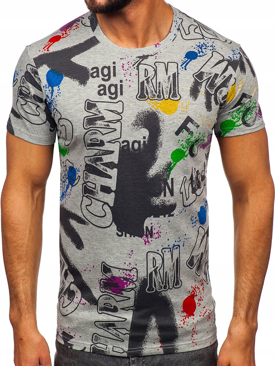 

T-shirt Koszulka Męska Szara 8T967 Denley_xl