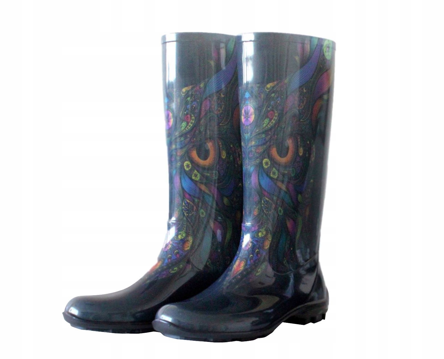 Kalosze Modne Damskie Gumowce Wzór Wodoodporne Wzór dominujący bez wzoru