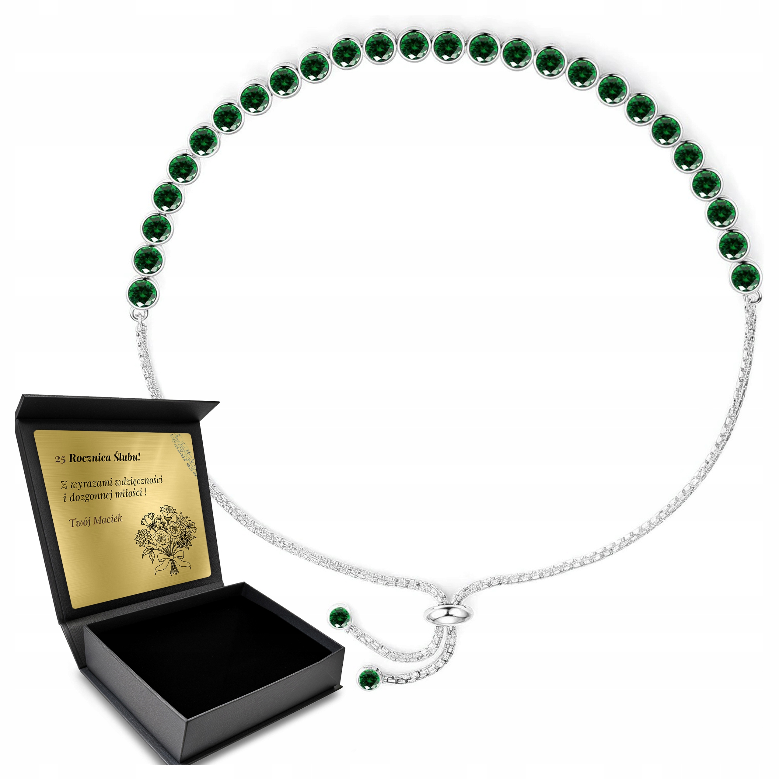 Stříbrný Regulovatelný Náramek Jemný SUBTELPro ženy Gravírování Bonus