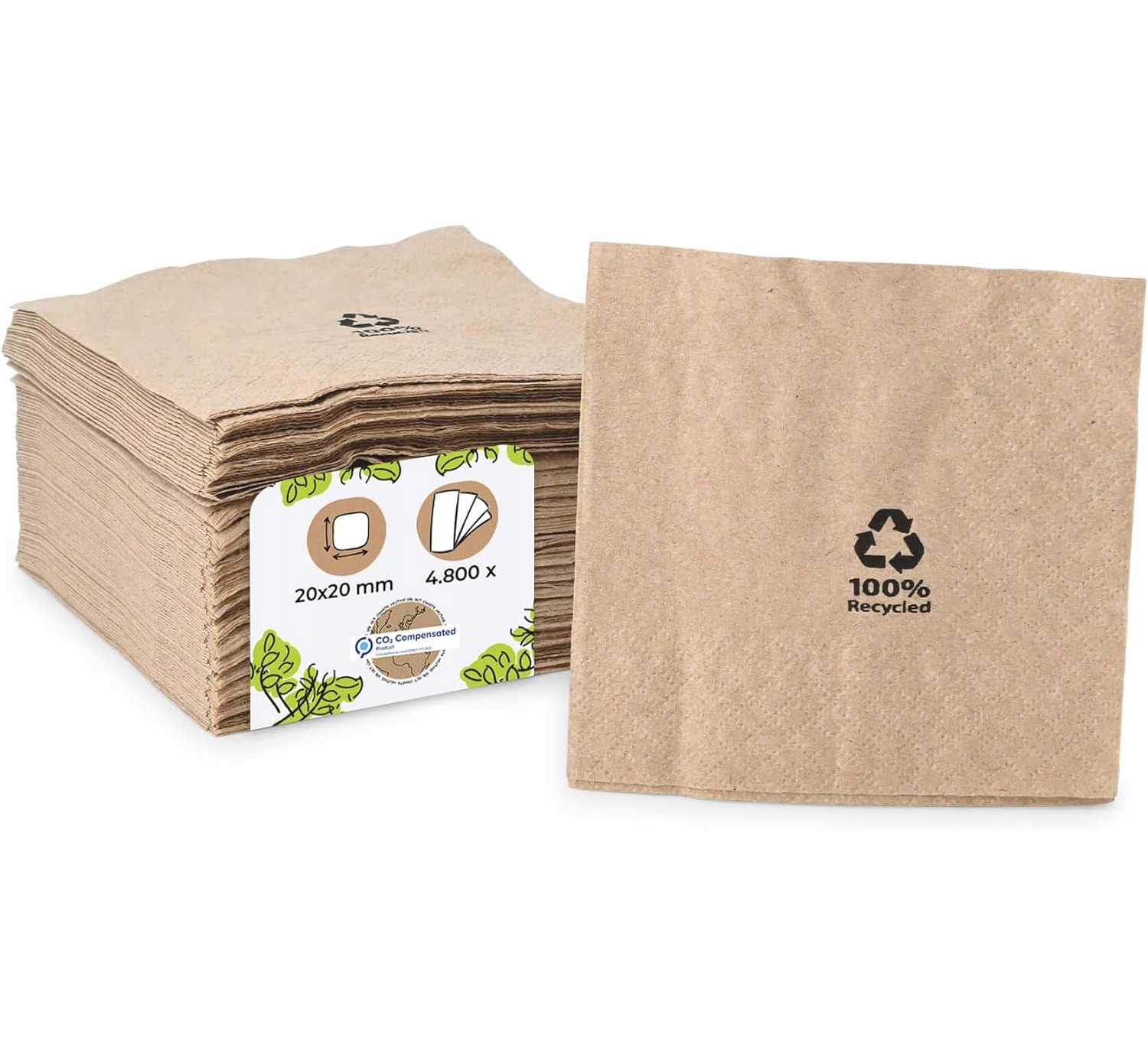 Papierové obrúsky Biozoyg biologicky rozložiteľné kompostovateľné 20 x 20 cm 4800 ks