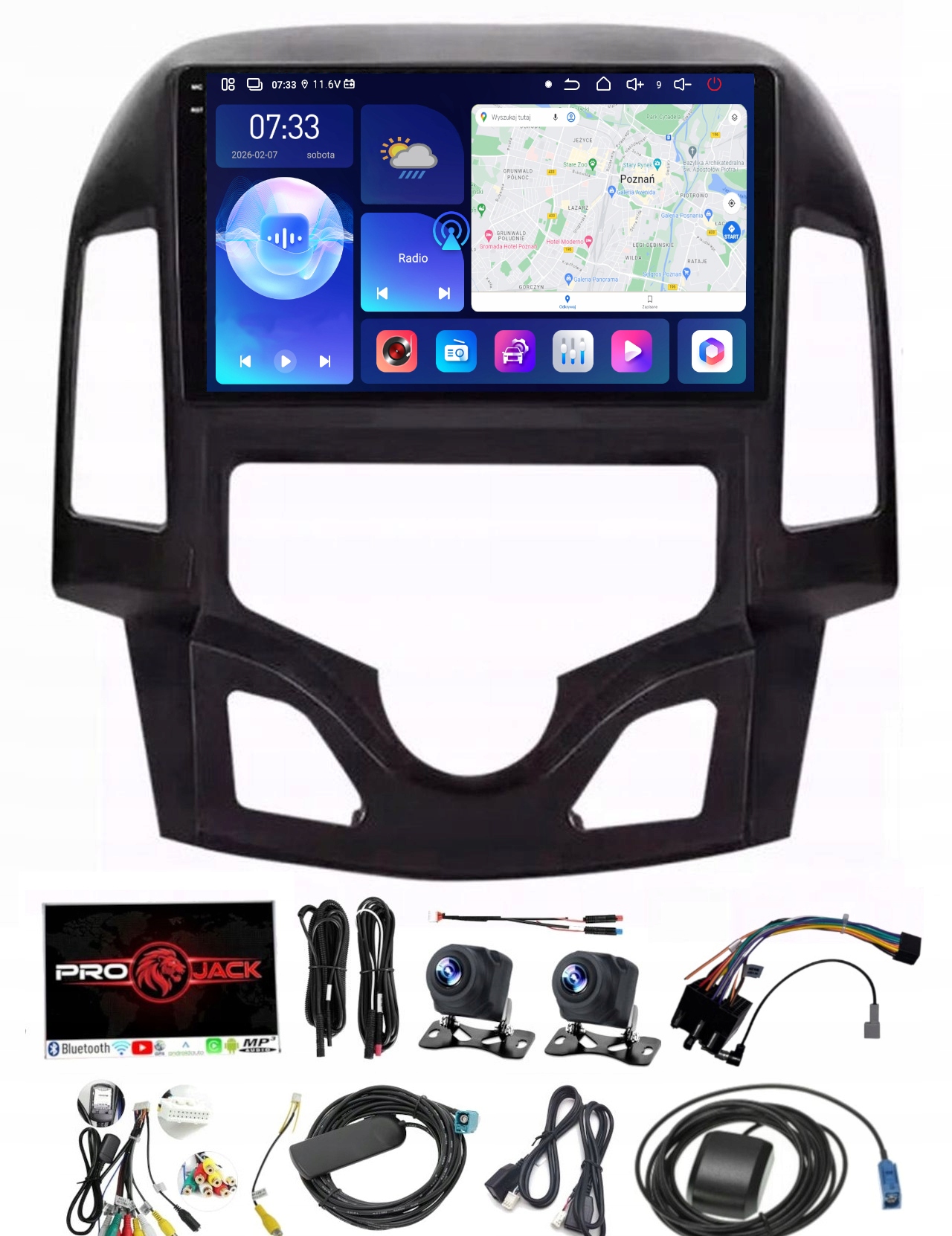 Rádio Gps Android Hyundai I30 2006-2012 128GB Sim
