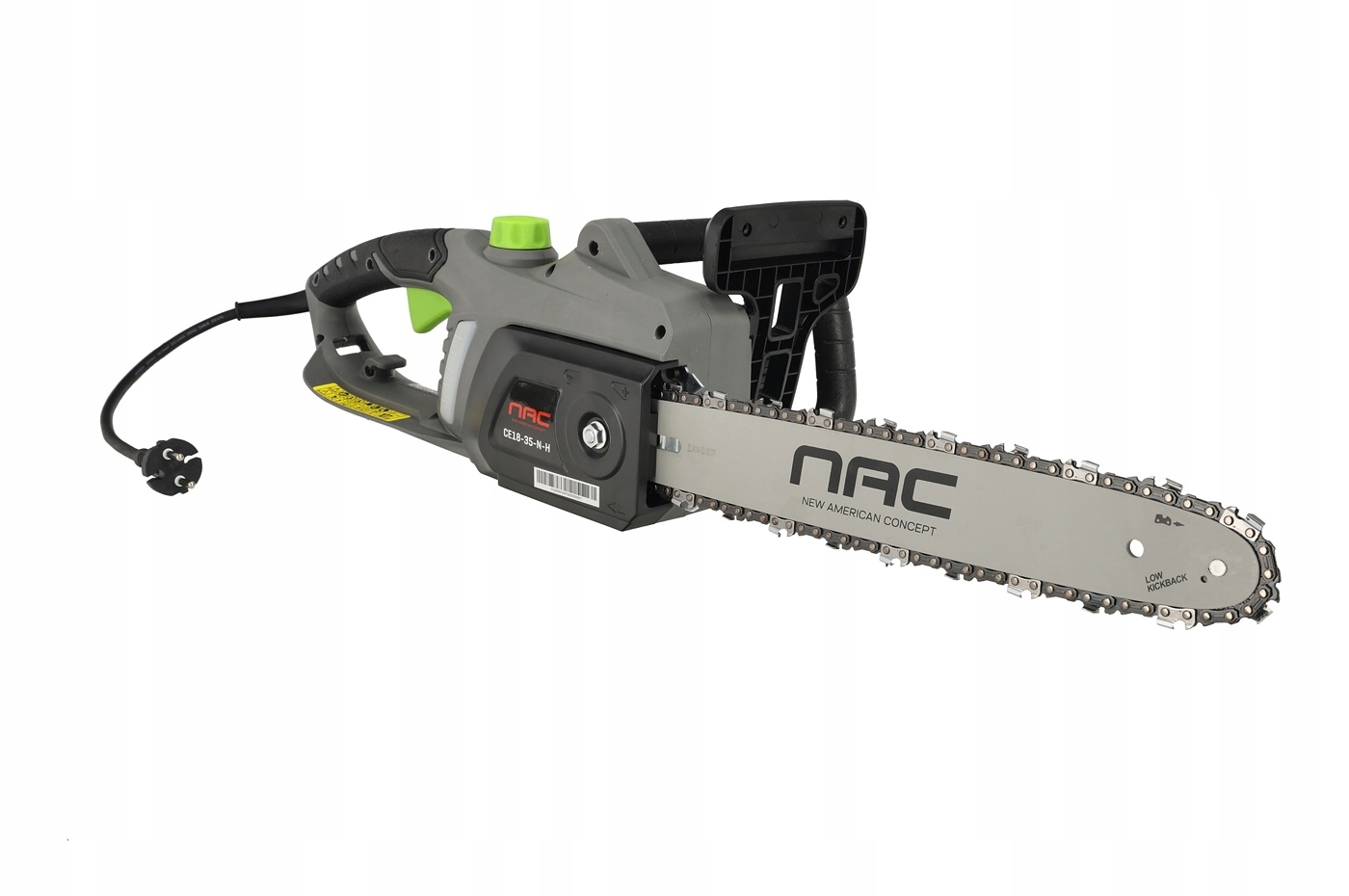 Piła Elektryczna Łańcuchowa Pilarka do drewna Nac 1800 W 35cm Wydajna 13m/s