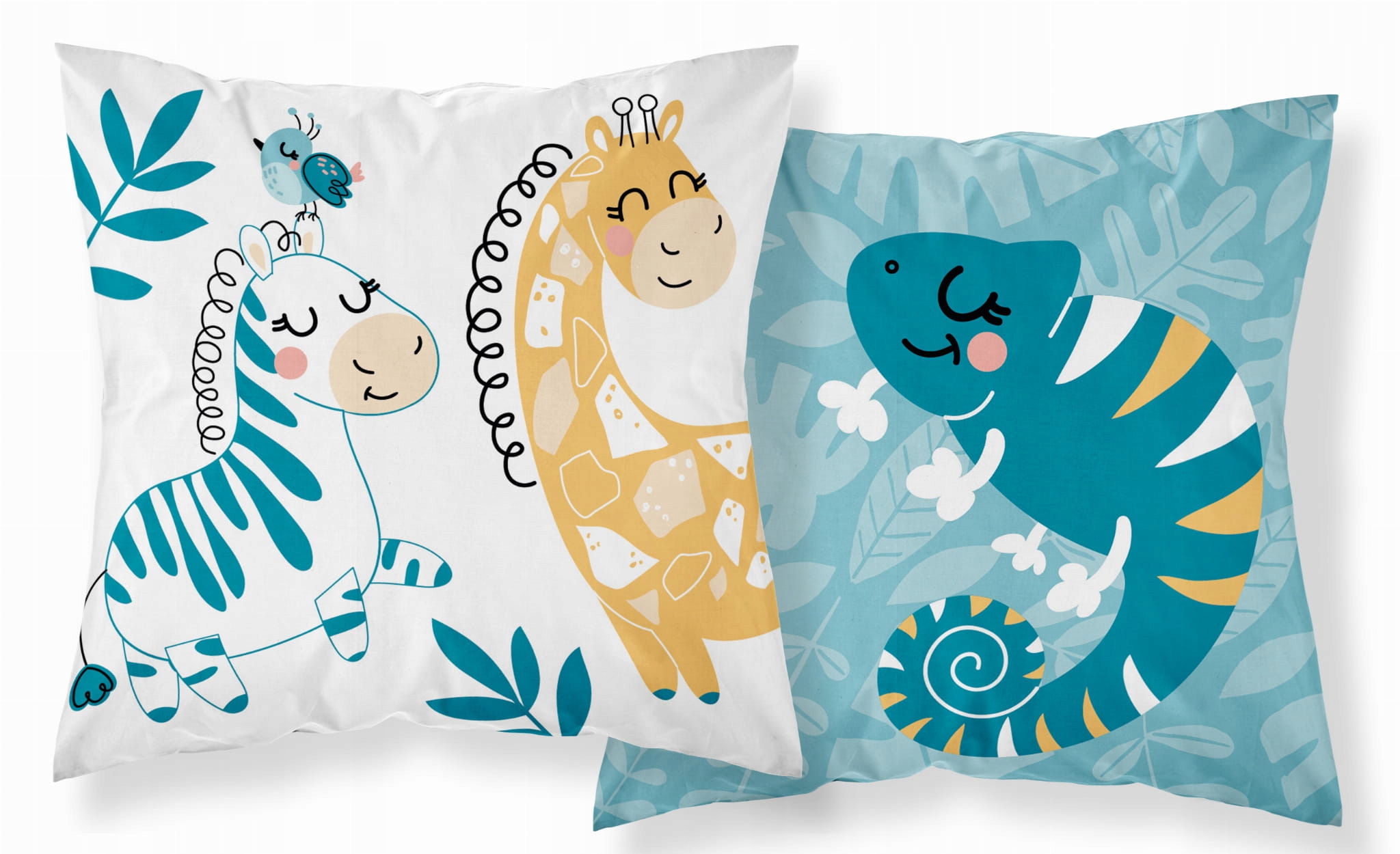 Poszewka na poduszkę 40x40 cm Wesołe Zoo Turkus Bohater Inny