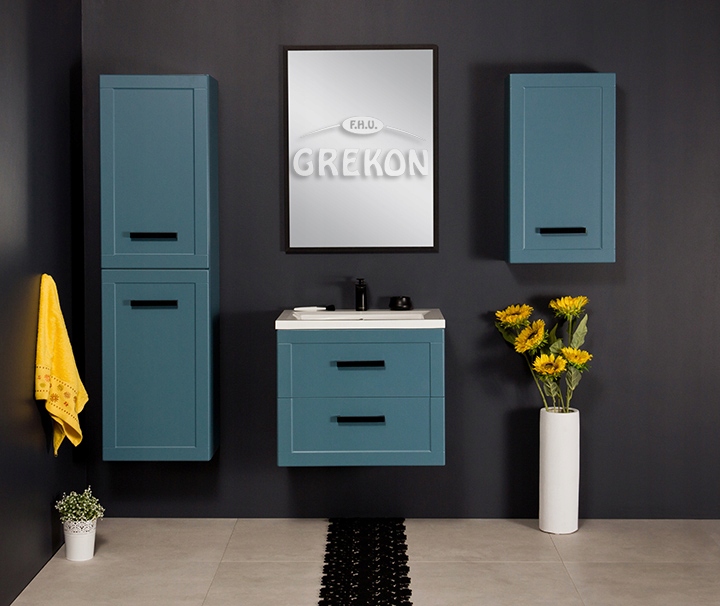 MEIVA meble łazienk niebieska szafka + umywalka 60 Kod producenta MVA-N-U61/46/2 + MEWA-610C