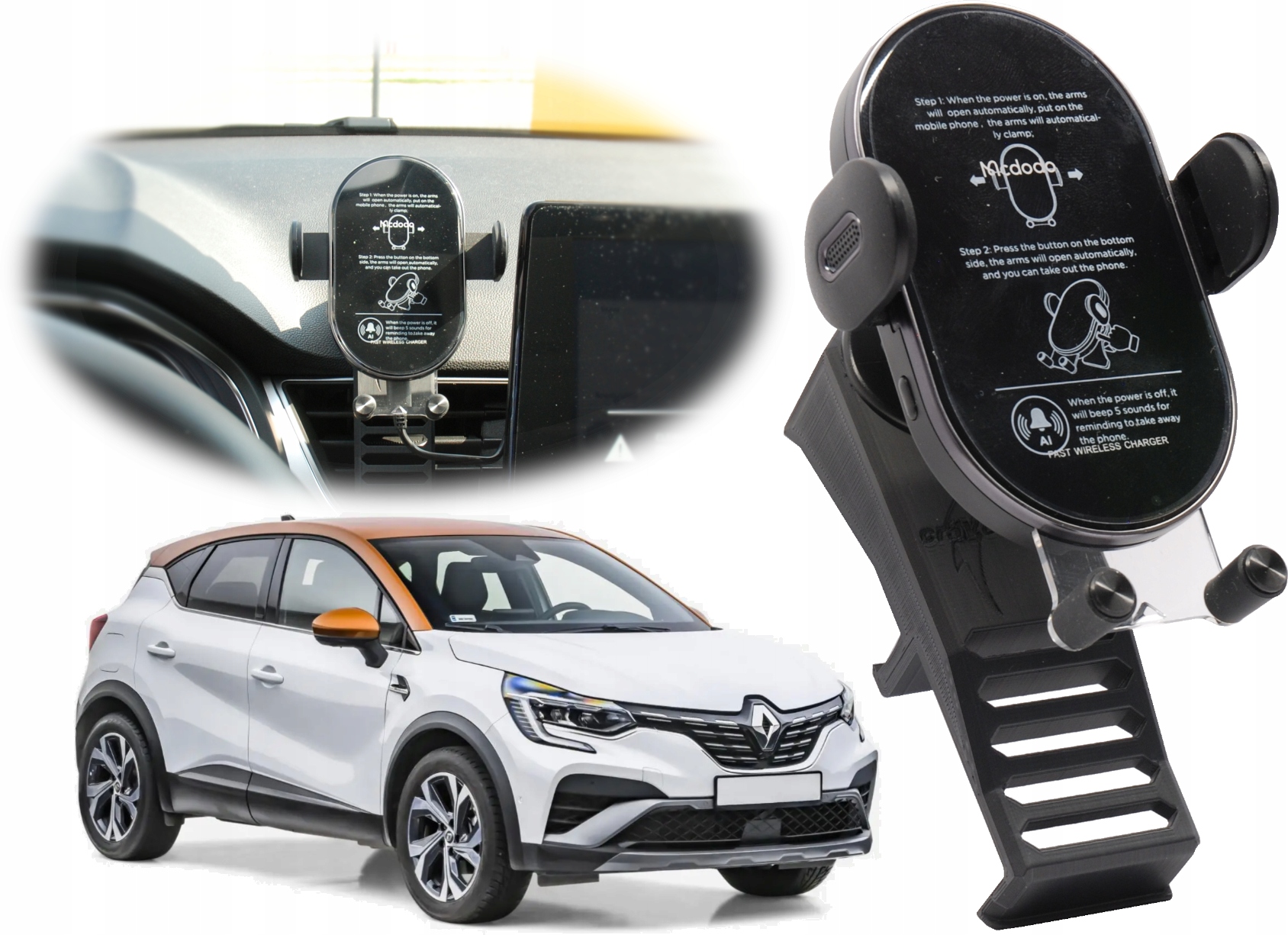 

Uchwyt na telefon z ładowaniem Renault Captur II 2
