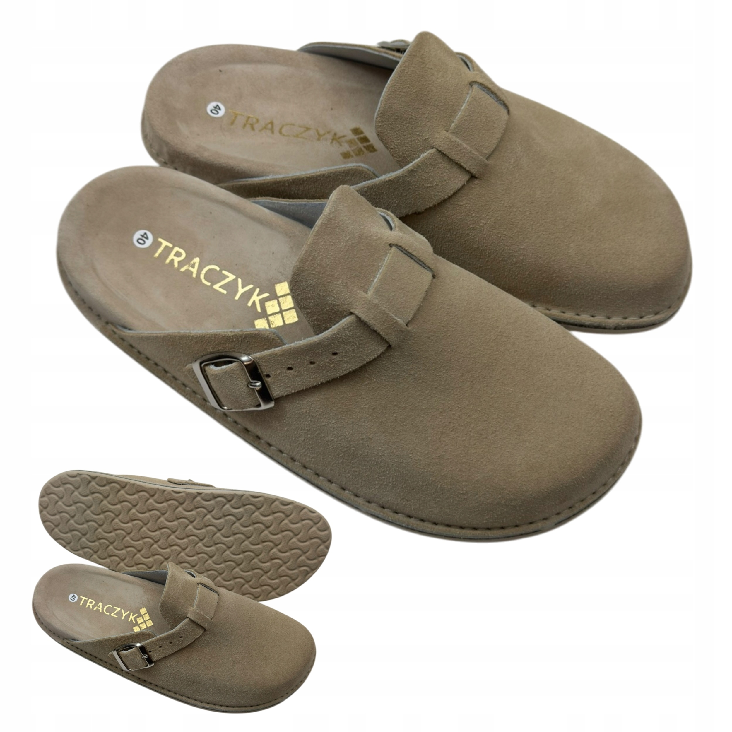 Nazouváky Traczyk Ortopedické Velurové Chodaki Přírodní Kůže Béžové vel. 36
