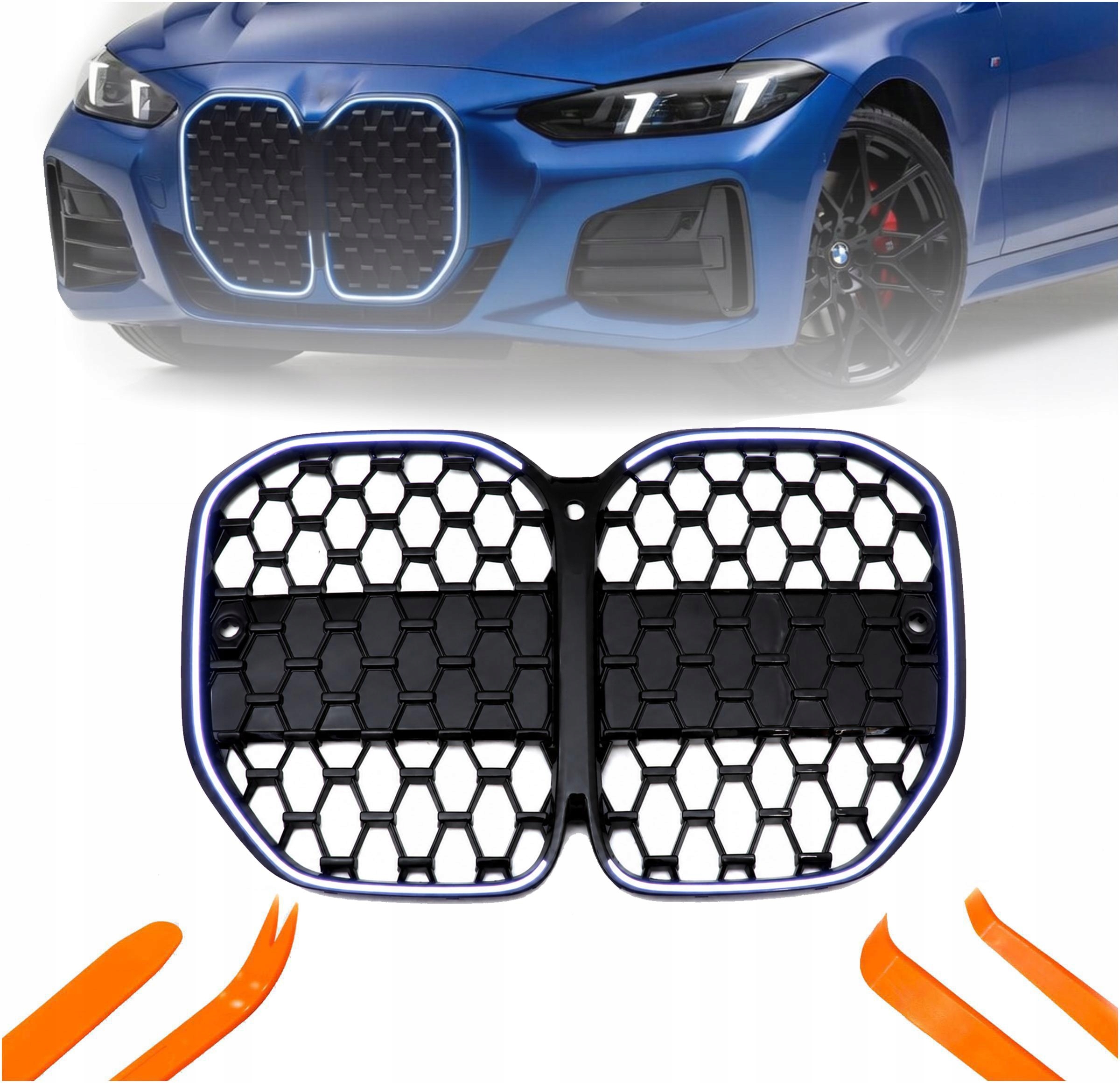 Led Přední Atrapa Pro Bmw 4 G22 2021 Černá Mřížka