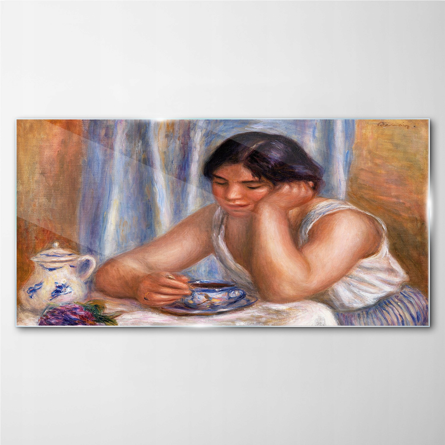 

Szklany obraz na ścianę Kobieta kawa 140x70 cm