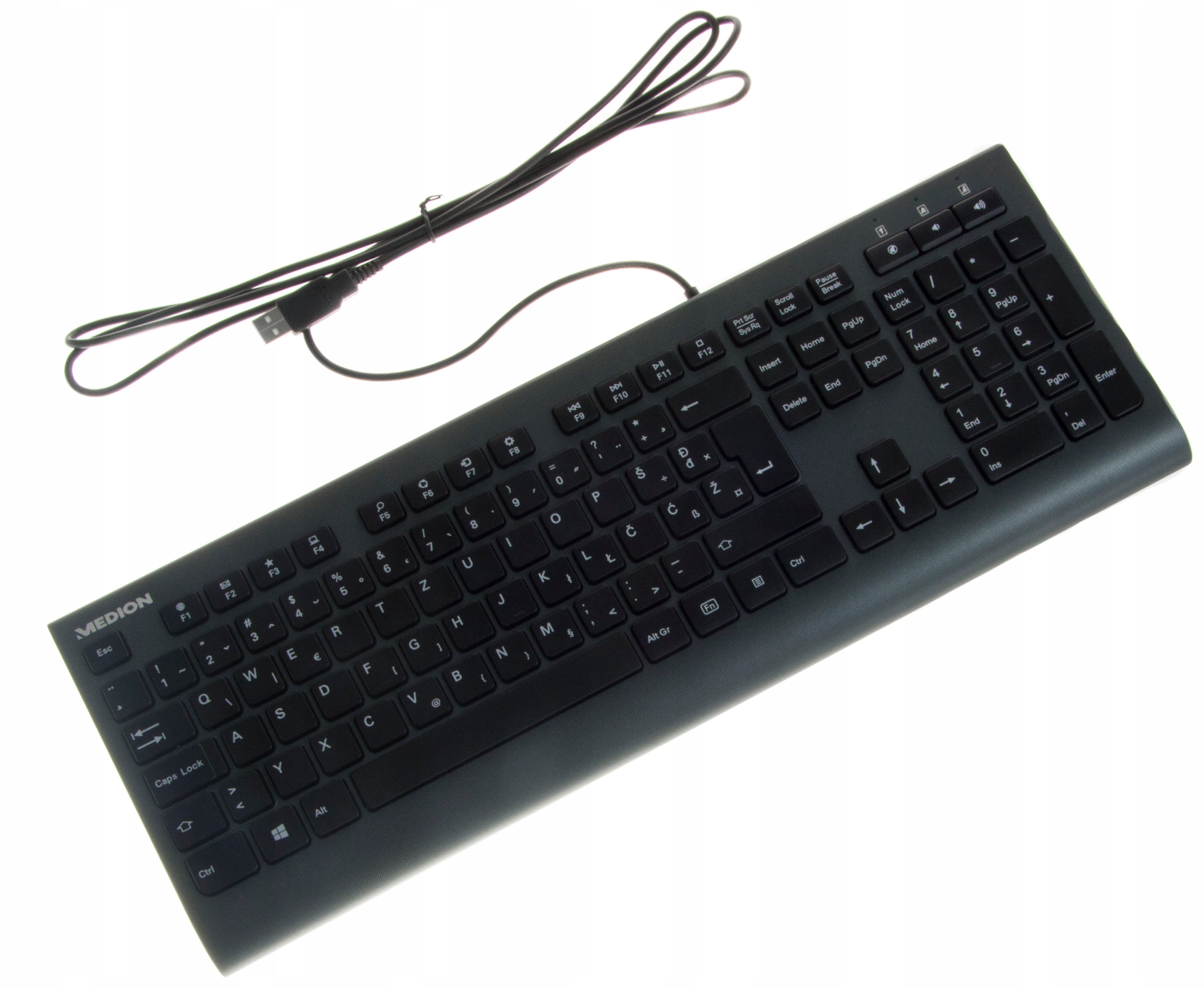

Klawiatura Komputerowa Pc Przewodowa Szara Cicha