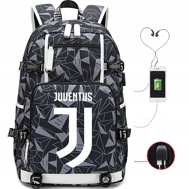 PLECAK A4 JUVENTUS TURYN WODOODPORNY USB WZORY Marka inna