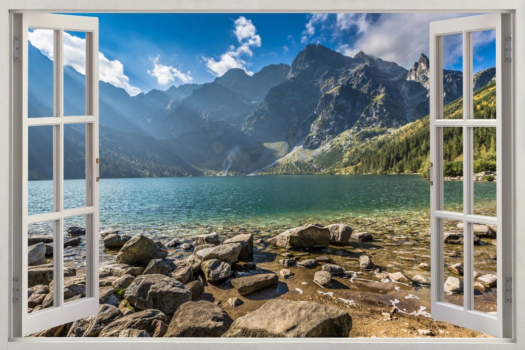 

Fototapeta Okno Krajobraz morskie oko schronicko