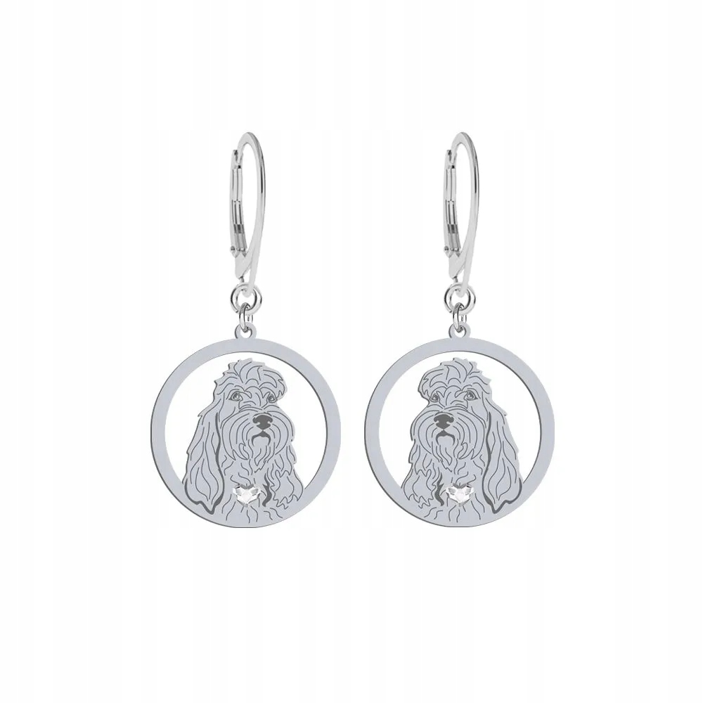 Grand Basset Griffon Vendeen Stříbrné Náušnice 925 Dedikace Gravírování Bonus