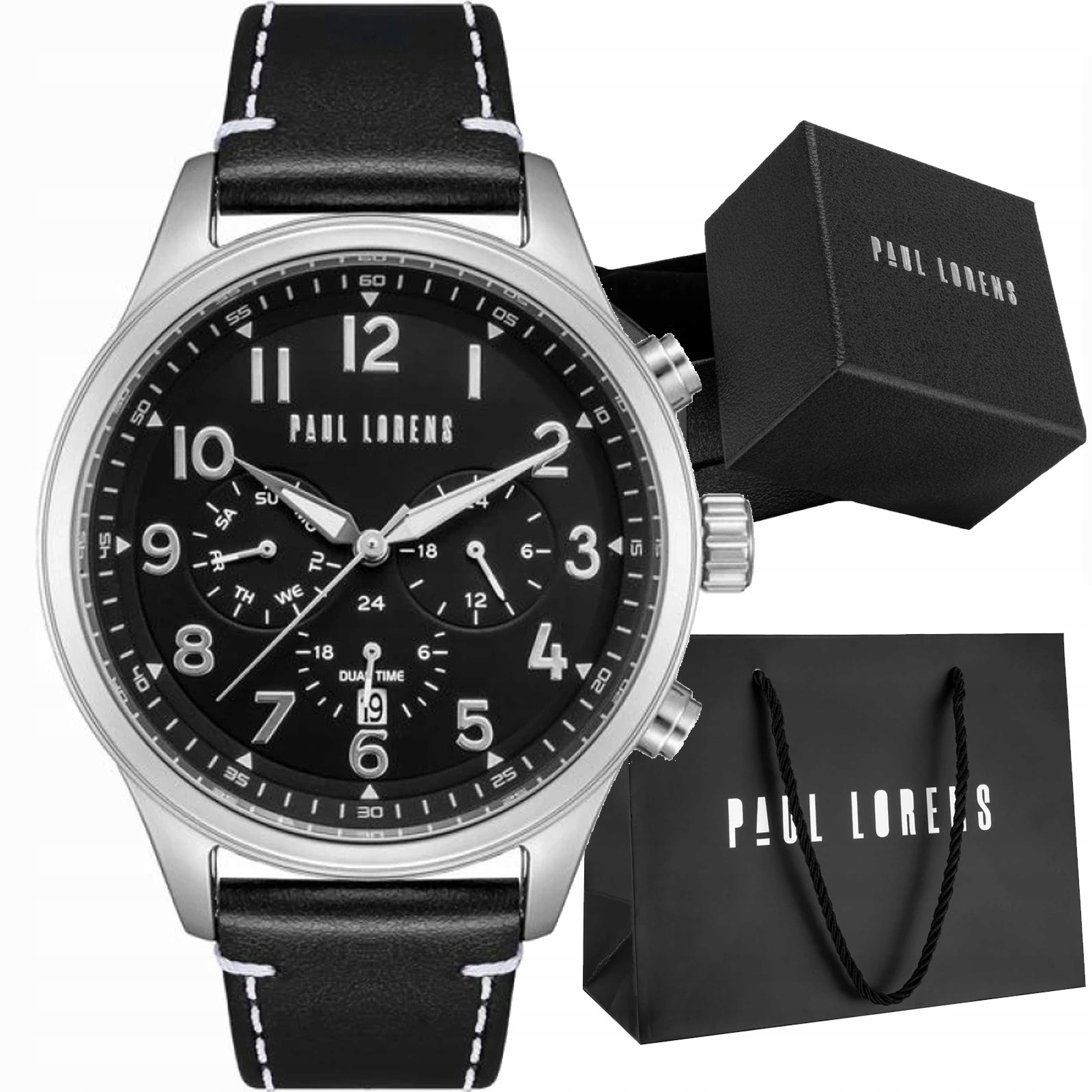 Pánské hodinky Paul Lorens PL20011A-1A1 Denní Čas Datumovka