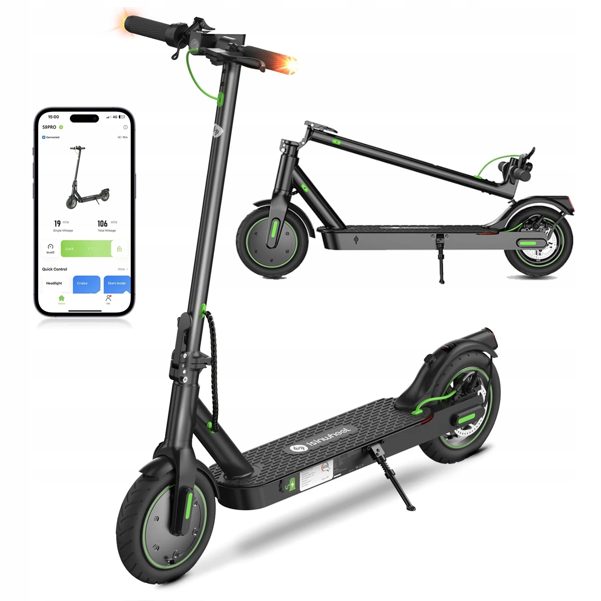 Hulajnoga Elektryczna E-Scooter Isinwheel S9Pro 350W 30KM 8,5" Składany
