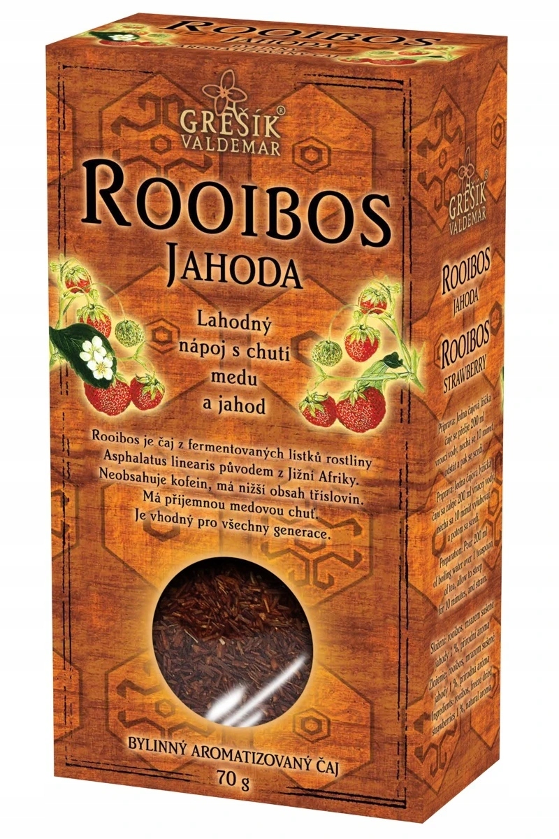Levně Rooibos Jahoda XXL balení 1 kg Grešík Čaje 4 světadílů