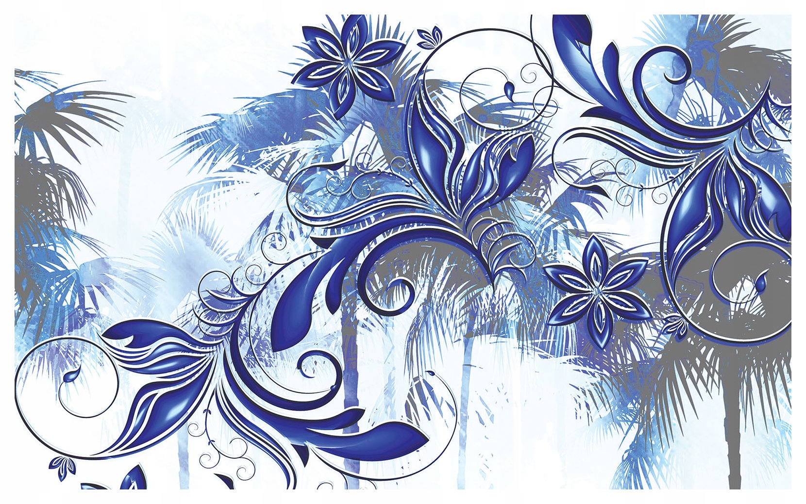 Fototapeta Modré květiny abstrakce a modernost 312x219 lepidlo