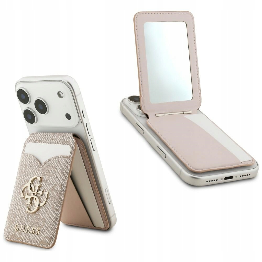 Peněženka se zrcátkem Guess 4G Stand & Mirror Magsafe růžová