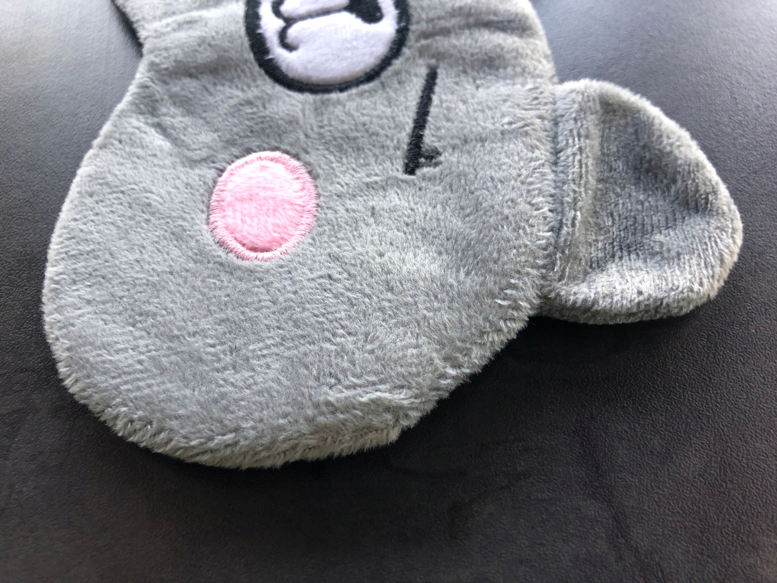 MASKA OPASKA NA OCZY DO SPANIA SNU RELAKSU miś misiek szary OLDMAN PLUSZOWA Materiał dominujący poliester