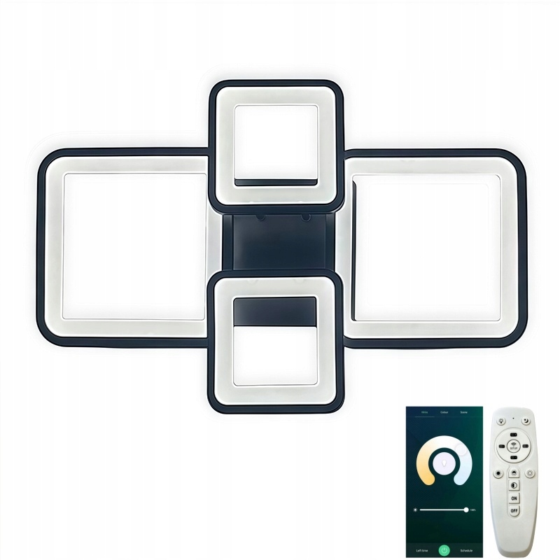 Závesná Led Stropná Lampa Čierny Luster Stropné Svietidlo Moderná S Pilotom App