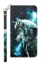 Etui portfelowe kompatybilne z Samsung Galaxy A54 motyw wilka