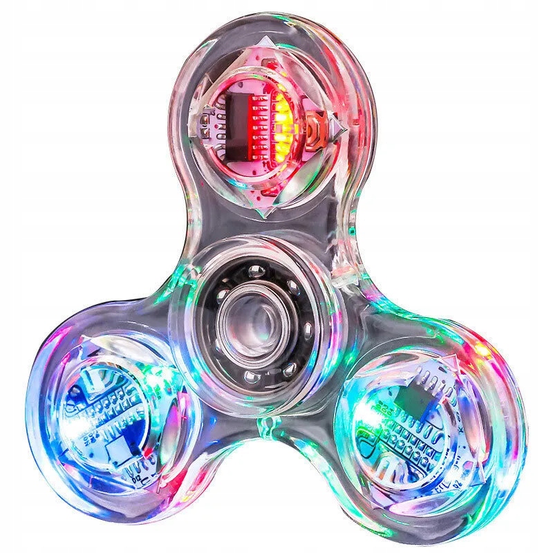 FIDGET SPINNER ŚWIECĄCY LED PRZEZROCZYSTY KOLOROWY PREMIUM DLA DZIECI GRA Bohater brak