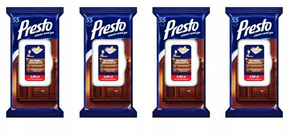 

Presto Ściereczki nawilżane do drewna 4 x 55 szt