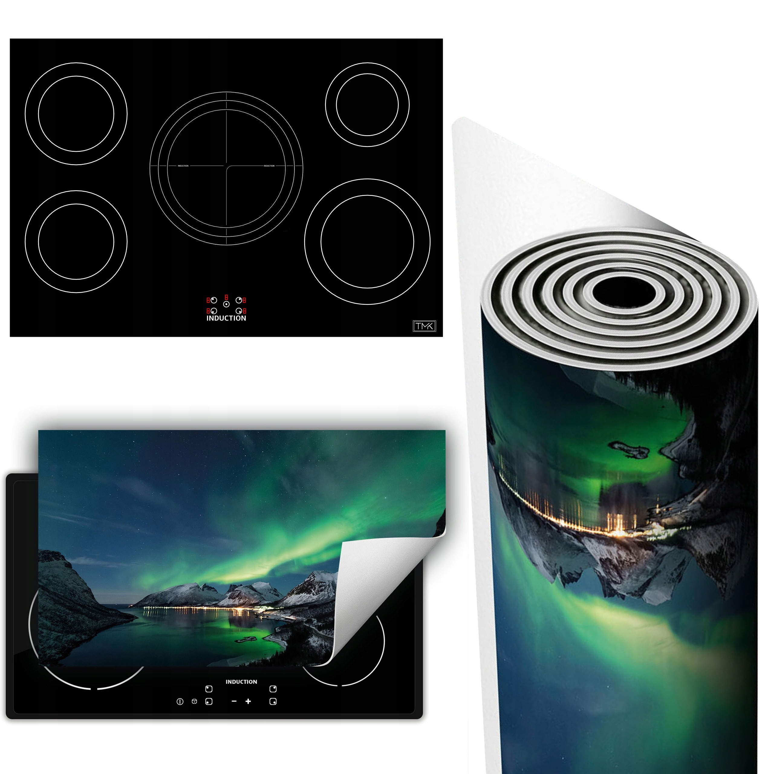 Vinylová Podložka Ochrana Kuchyňské Desky 90x52 polární záře