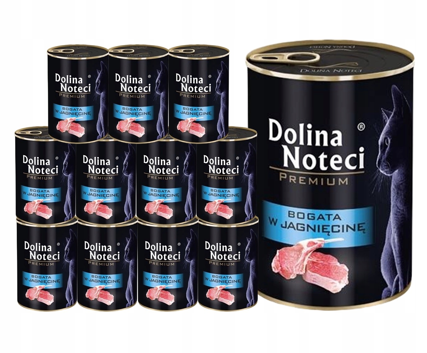 Levně Mokré krmivo pro kočky Dolina Noteci Premium bohaté na jehněčí 12x400 g