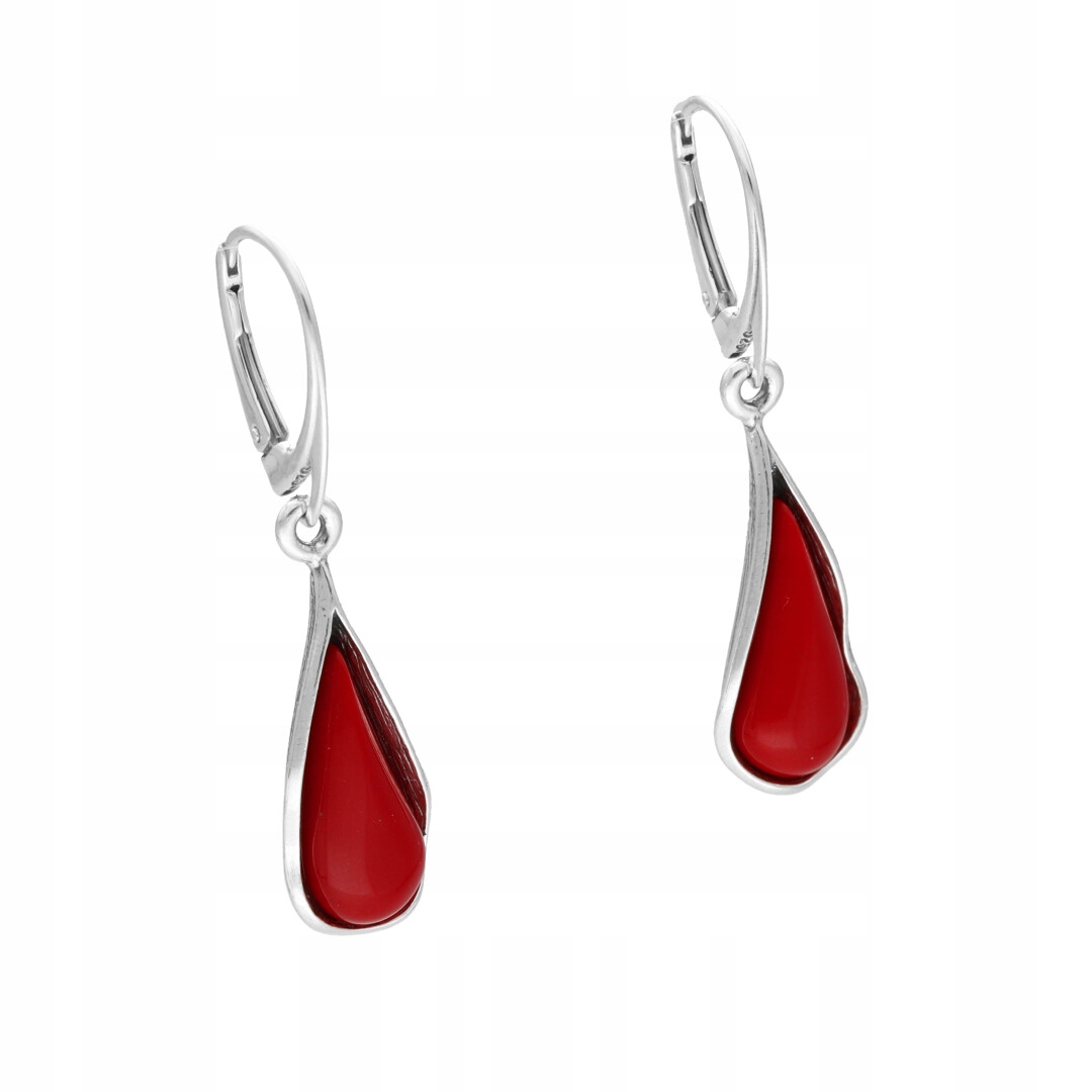 Náušnice se slzami a korálem stříbro