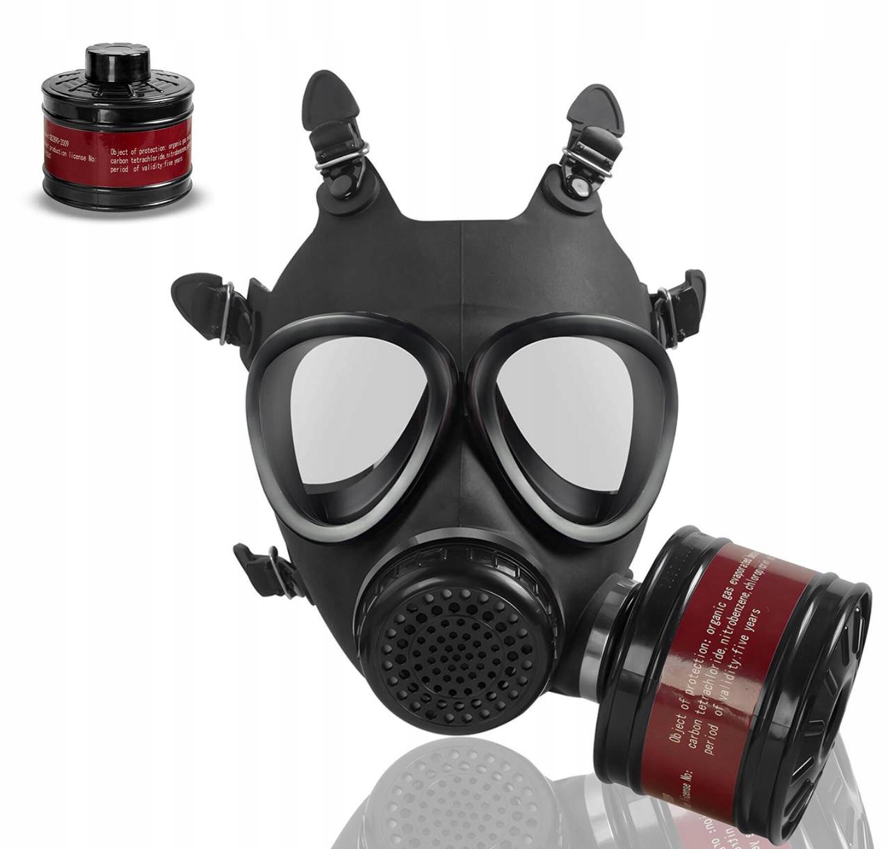 Plně Lakovací Plynová Protiplynová Maska s uhlíkovými filtry 40 mm