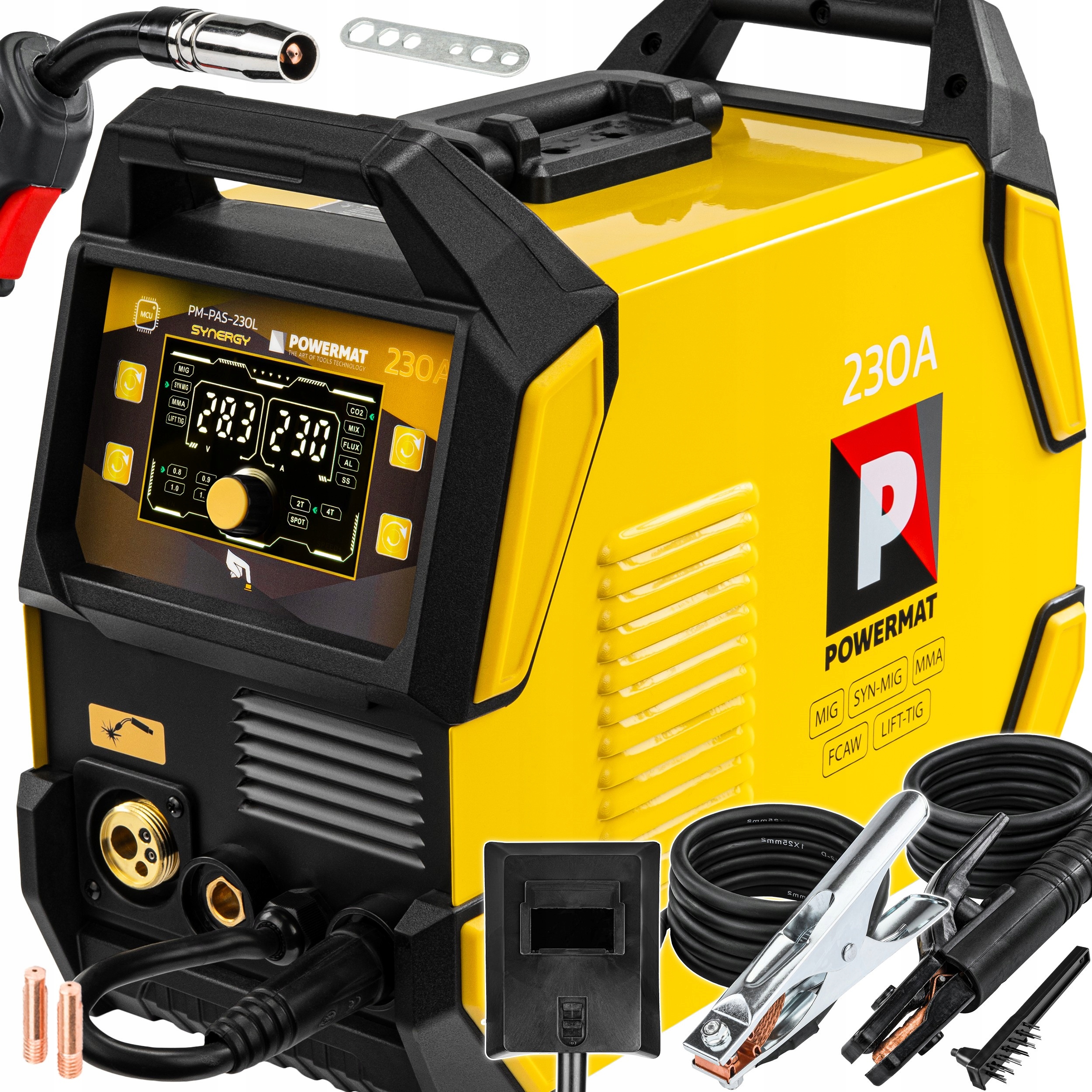 Półautomat spawalniczy MIG/MAG, MMA, TIG Powermat 15-230 A 230 V