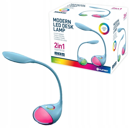 Lampka biurkowa lampka nocna 2w1 LED 6W RGB 5500K