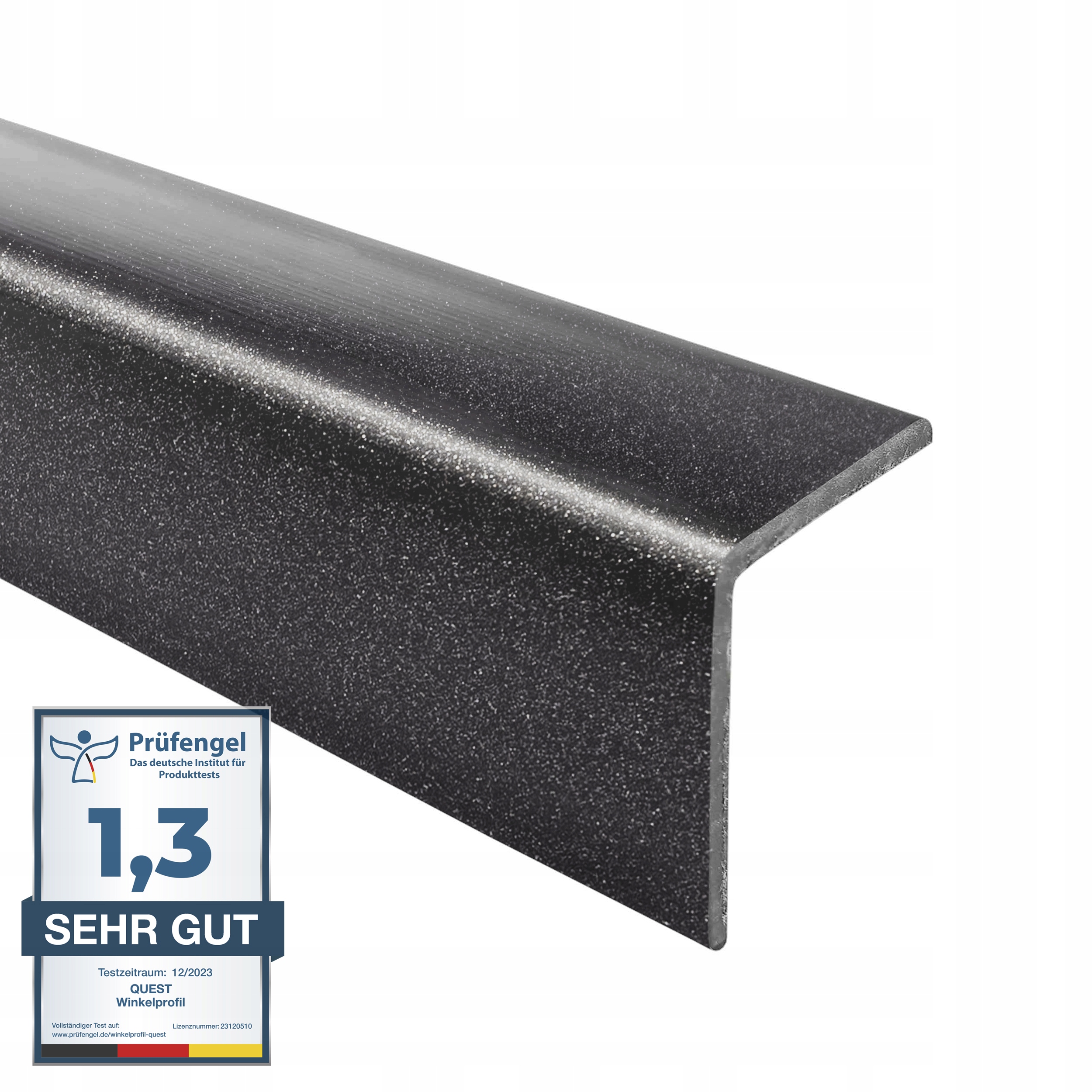 Pvc gumový uholník, rohový, ochranný uhlový profil, čierno-strieborný, 0,9 m,