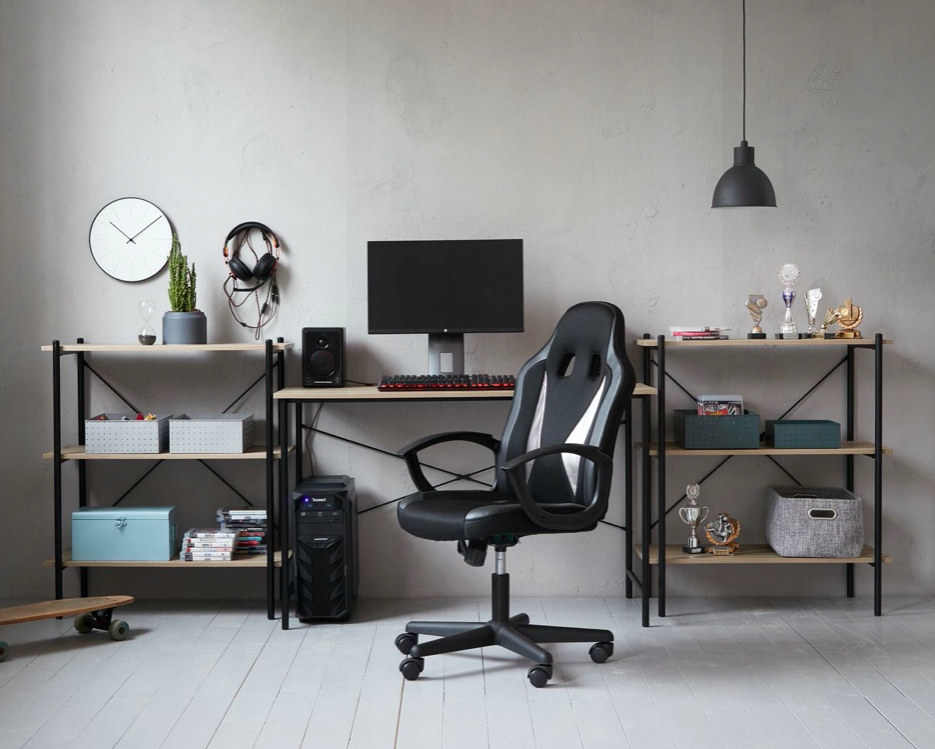 LOFTOWE Biurko VAND 120x60cm dąb/czarny Kolekcja Vandborg