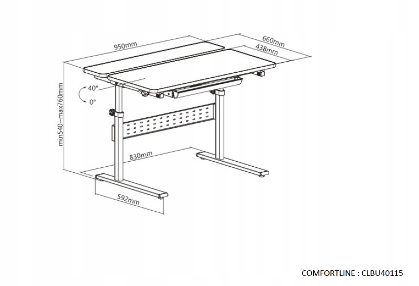 BIURKO DZIECIĘCE COMFORTLINE 401 GREY Kolekcja COMFORTLINE
