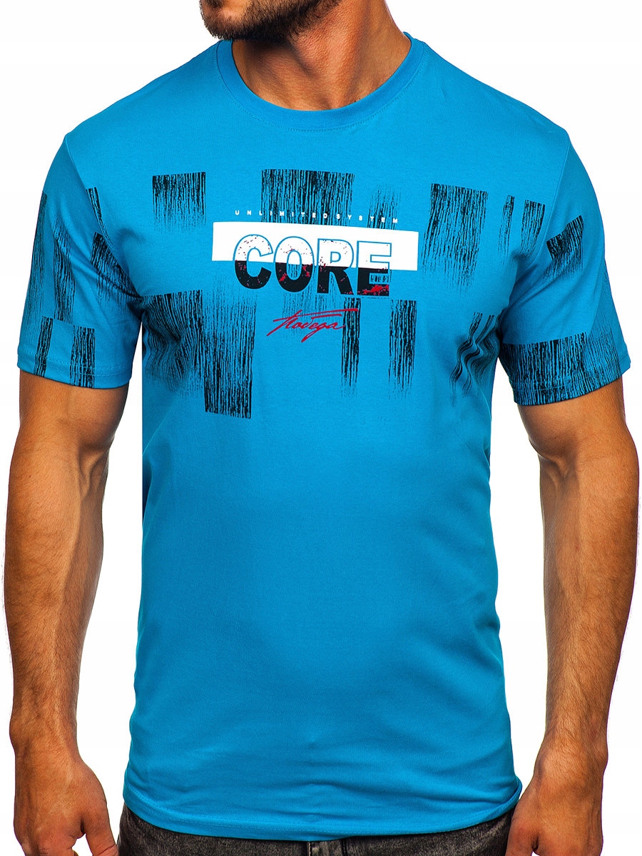 

T-shirt Z Nadrukiem Turkusowy 14703 DENLEY_2XL